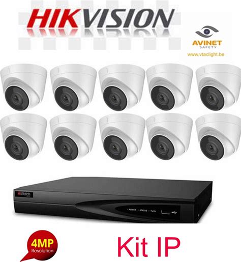 HIKVISION 4 MP IP-Beveiligingscamerasysteem met 16 CH Poe HD NVR en 10 ...