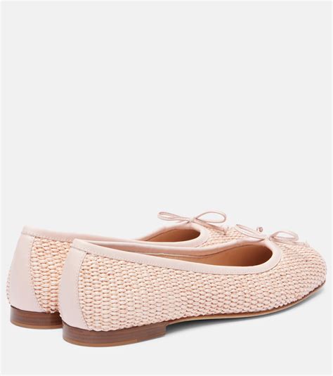 Veralli raffia ballet flats in pink - Manolo Blahnik | Mytheresa