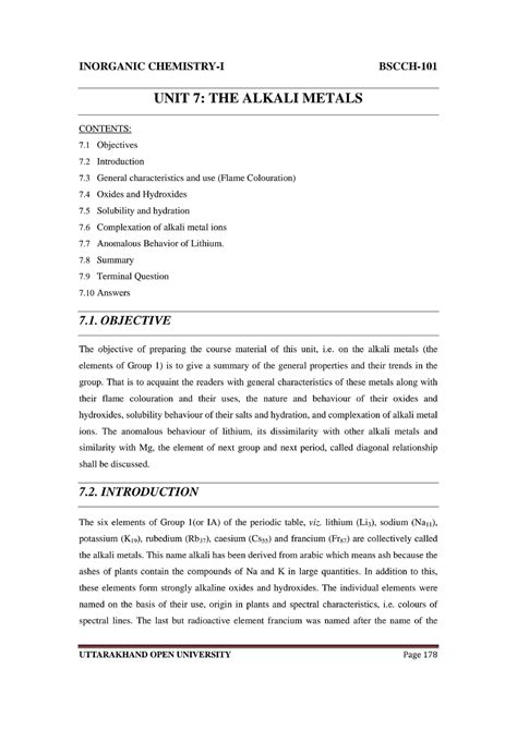 Unit-7 The Alkali Metals - Inorganic, Organic And Physical Chemistry ...
