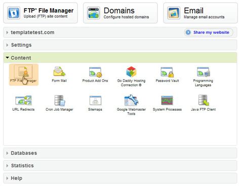 Go Daddy File Manager 的图像结果