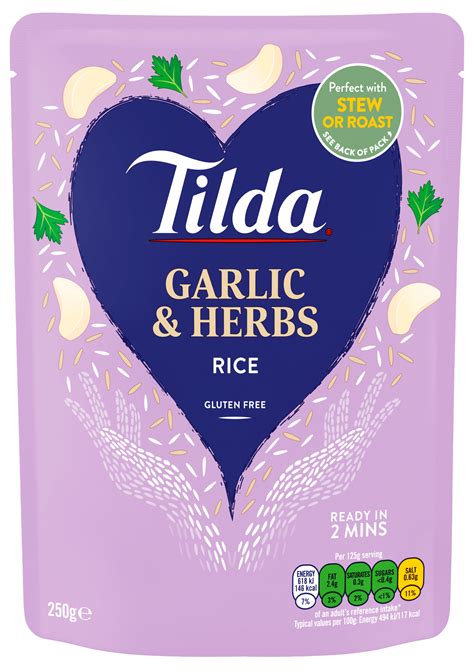Steamed Microwave Garlic & Herbs Rice Packet | Tilda