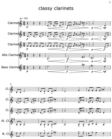 classy clarinets - Sheet music for Clarinet, Alto Clarinet, Bass Clarinet
