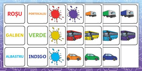 Mijloace de transport colorate – Punere în corespondență