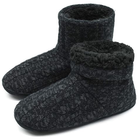 Buy ONCAI Men‚„s-Slipper-Boots-Winter-Fleece-House-Slippers Knitted ...