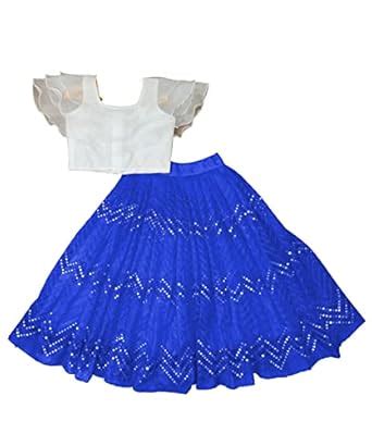 Buy integrity Girls Embroidered Heavy Net And Tafeta Silk Mirror Work ...