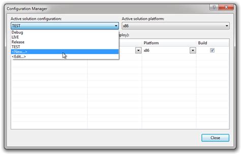 Image result for Visual Studio Configuration Manager Settings