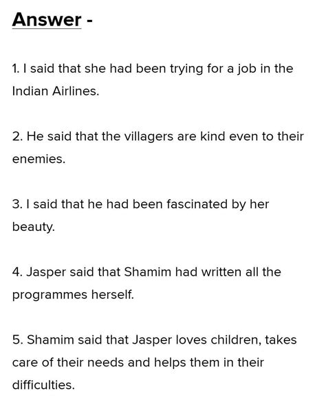 wywvkubnhz -- G jóíñ for fûn ️Put following sentences into indirect ...