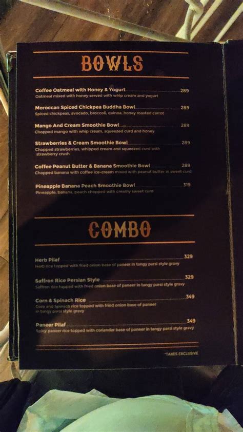 Menu at Makobrew World Coffee Bar, Hyderabad