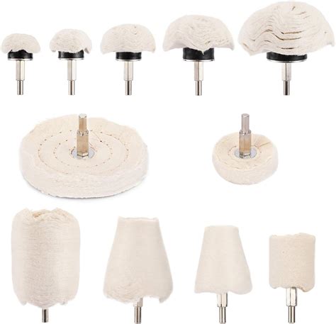 Makitoyo 11PCS Buffing Wheel Set for Drill, Polishing Wheel Kit with 1/4 in Hex Shafts for ...