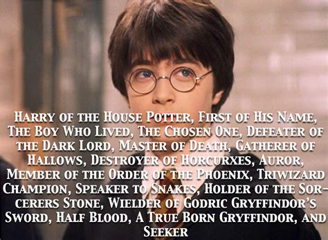 Harry of the House Potter, First of His Name... : r/harrypotter