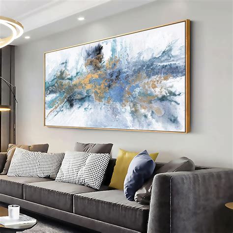 Amazon.com: Abstract Wall Art For Living Room Large Size Framed Navy ...