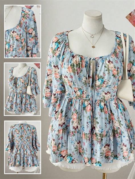 Flirla Plus Size Women Summer Casual Clothes Round Neck Tie Waist ...