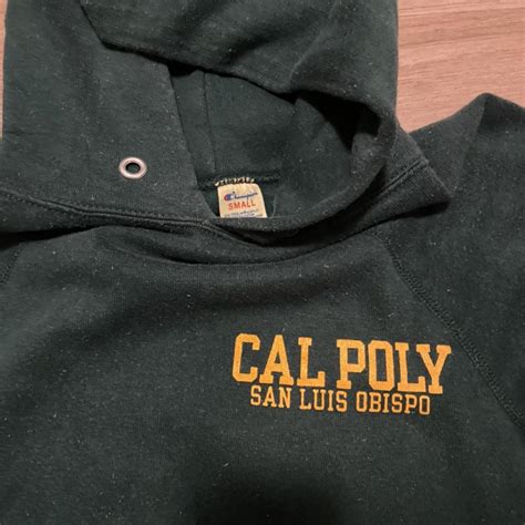 80s Champion Cal Poly hoodie Beautiful Forrest... - Depop