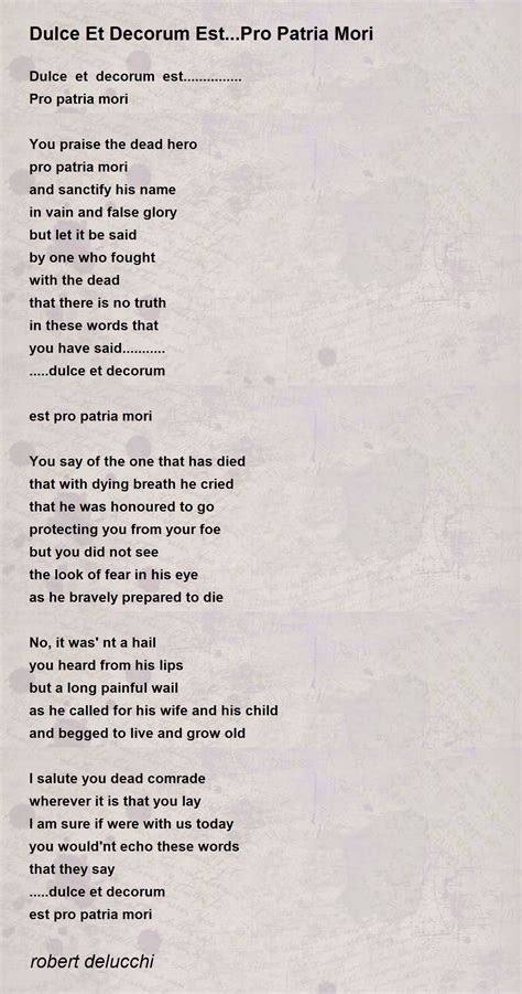 Dulce Et Decorum Est Pro - RETOEDU