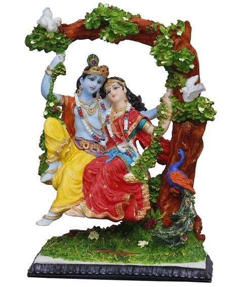 Buy VRINDAVANBAZAAR.COM Radha Krishna Murti On Swing-Hindu God and ...