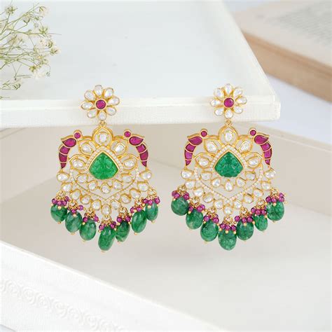 Buy 925 Silver Earrings Online | Gold Plated Silver Jhumkas Earrings ...