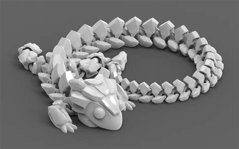 ArtStation - Articulated Dragon 002 - STL file for 3D printing in PLA ...