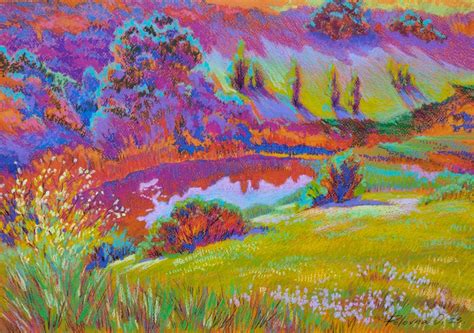 Rural landscape. Painting by Olena Polovna