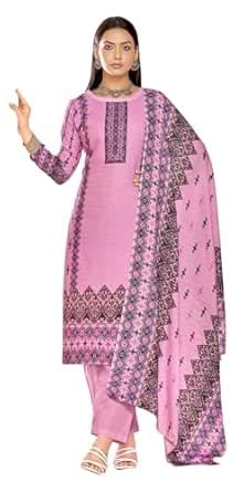Buy DRAVINAM Trends Women's Border Printed Pashmina Unstitch Winter ...