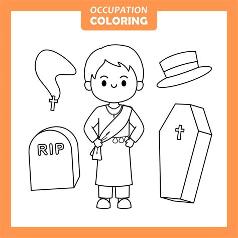 Coloring cute baby animal cartoon with Occupation job undertaker 6537676 Vector Art at Vecteezy