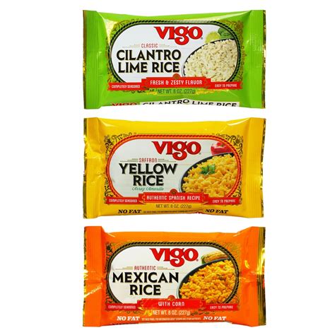 Amazon.com : Vigo Authentic Rice Variety Pack, Low Fat, 8oz Pack of 3 ...