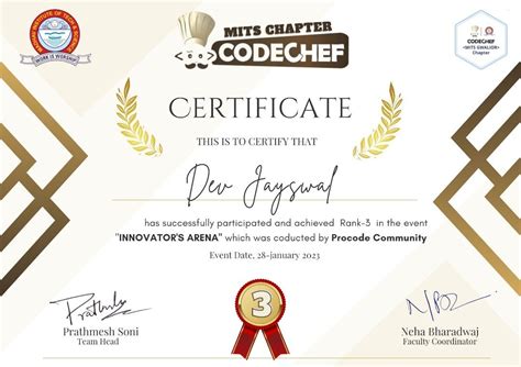 Image result for CodeChef Certificate Java