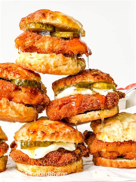 Spicy Fried Chicken Biscuit Sandwich - Hummingbird Thyme
