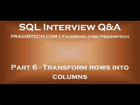Transform Rows into Columns in SQL Server 的图像结果