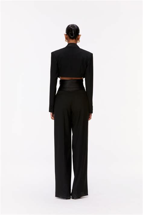 Caviar Black Cropped 3 Piece Tuxedo Suit – Qua