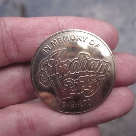 Jual BIKER PIN "INDIAN LARRY" harley custom ? legacy in memory of BRASS ...
