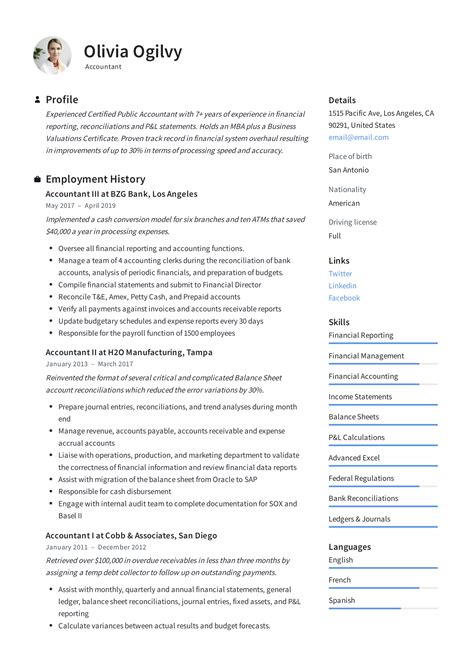 Accountant Resume & Writing Guide | +12 Resume TEMPLATES | PDF