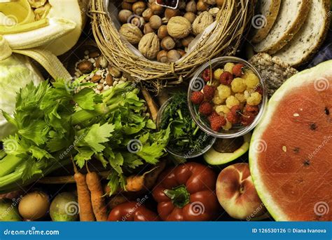 High Fiber Foods on a Wooden Background. Flat Lay Food Highest in Fiber. Healthy Diet Eating ...