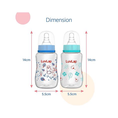 Luvlap Slim Neck Bottles and Teats Jungle Tale (125ml) Pack of 2