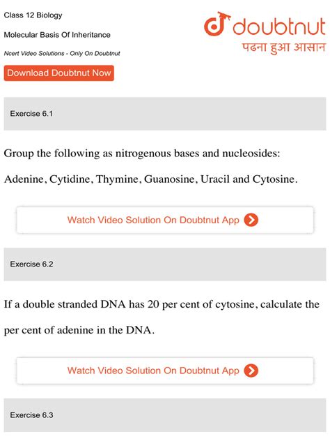 Image result for Molecular Basis of Inheritance Class 12 PDF