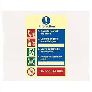Fire Action and do not use Lifts Sign Sticker, Waterproof Sticker ...