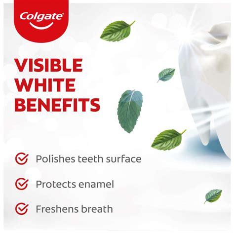 Buy COLGATE VISIBLE WHITE 165G TEETH WHITENING TOOTHPASTE, PROTECTS ...