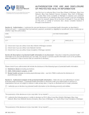 Fillable Online Use this form to authorize Blue Cross Blue Shield of ...