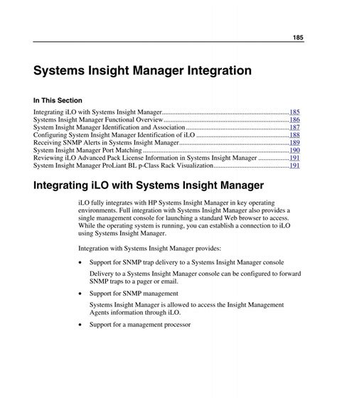 Systems Insight Manager I