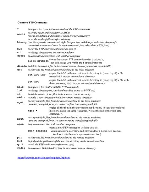 FTP Commands 的图像结果