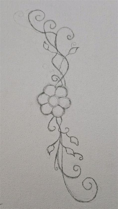 flower on vines doodle 🥀 | Vine drawing, Flower drawing, Mini drawings