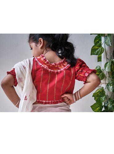 Kids Handloom Skirt Saree And Saree Blouse Set | Sustainable Indo ...