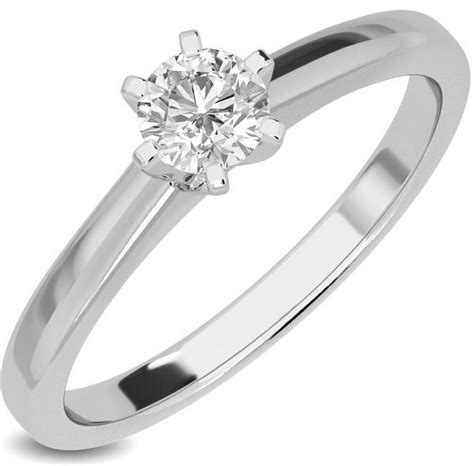 KISNA Solitaire Diamond Ring for Women 18kt Diamond White Gold ring ...
