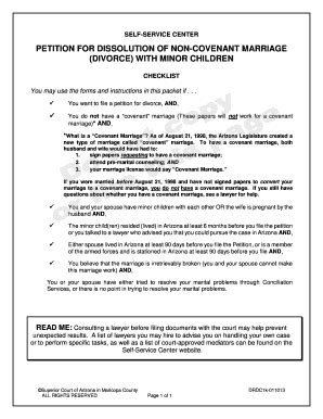 Fillable Online superiorcourt maricopa Petition for dissolution of non ...