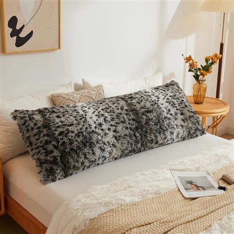 Amazon.com: LIFEREVO Cheetah Print Fluffy Faux Fur Body Pillow Cover 20 ...
