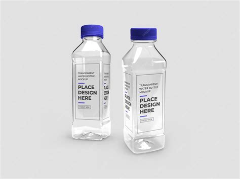 Premium PSD | Realistic transparent plastic bottle mockup