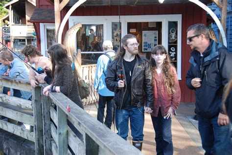 Bam Bam & Rainy in front , creek street Ketchikan, Birdy , Gabe & Matt ...