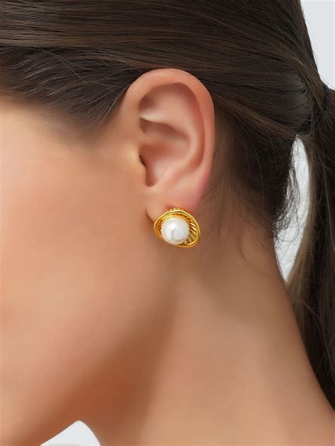 Gold Plated Handcrafted Brass Stud Earrings