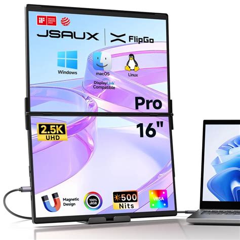 Jsaux Flipgo 16 Pro 2 5k Dual Screen Portable Monitor | Desertcart INDIA