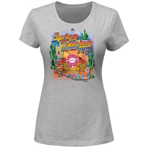 Women's Majestic Gray 2014 Spring Training Cactus League Map T-Shirt