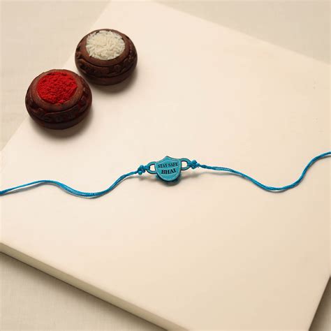 Stay Safe Bhai - Handmade Wooden Rakhi – iTokri आई.टोकरी